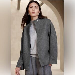 BANANA REPUBLIC women’s  XL structured quilted Finola Bouclé Jacket Peacoat NWT